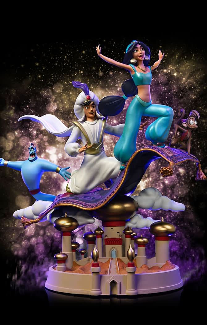ALADDIN AND JASMINE DELUXE - DISNEY 100TH - ALADDIN - ART SCALE 1/10