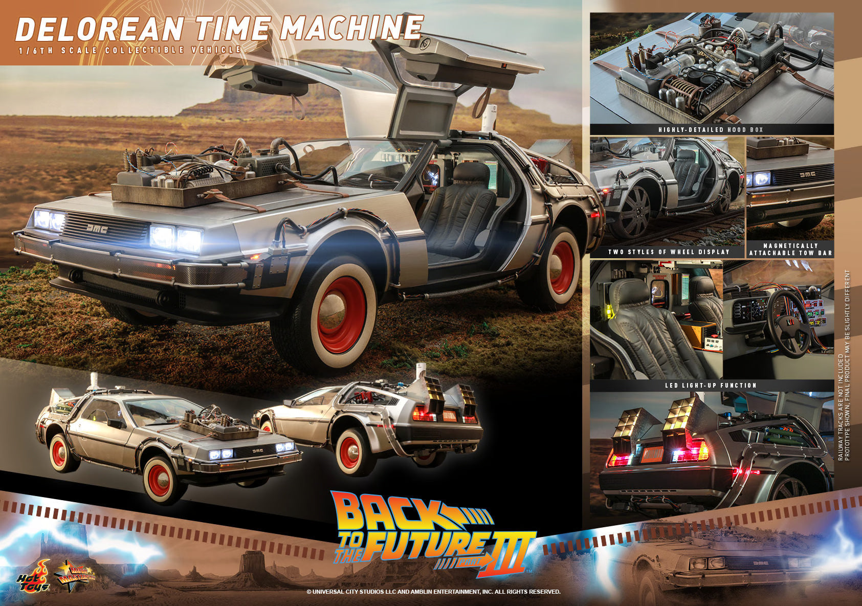 HOTTOYS BTTF DELOREAN TIME MACHINE 1/6