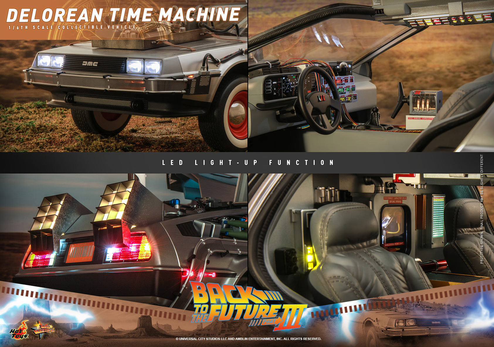HOTTOYS BTTF DELOREAN TIME MACHINE 1/6
