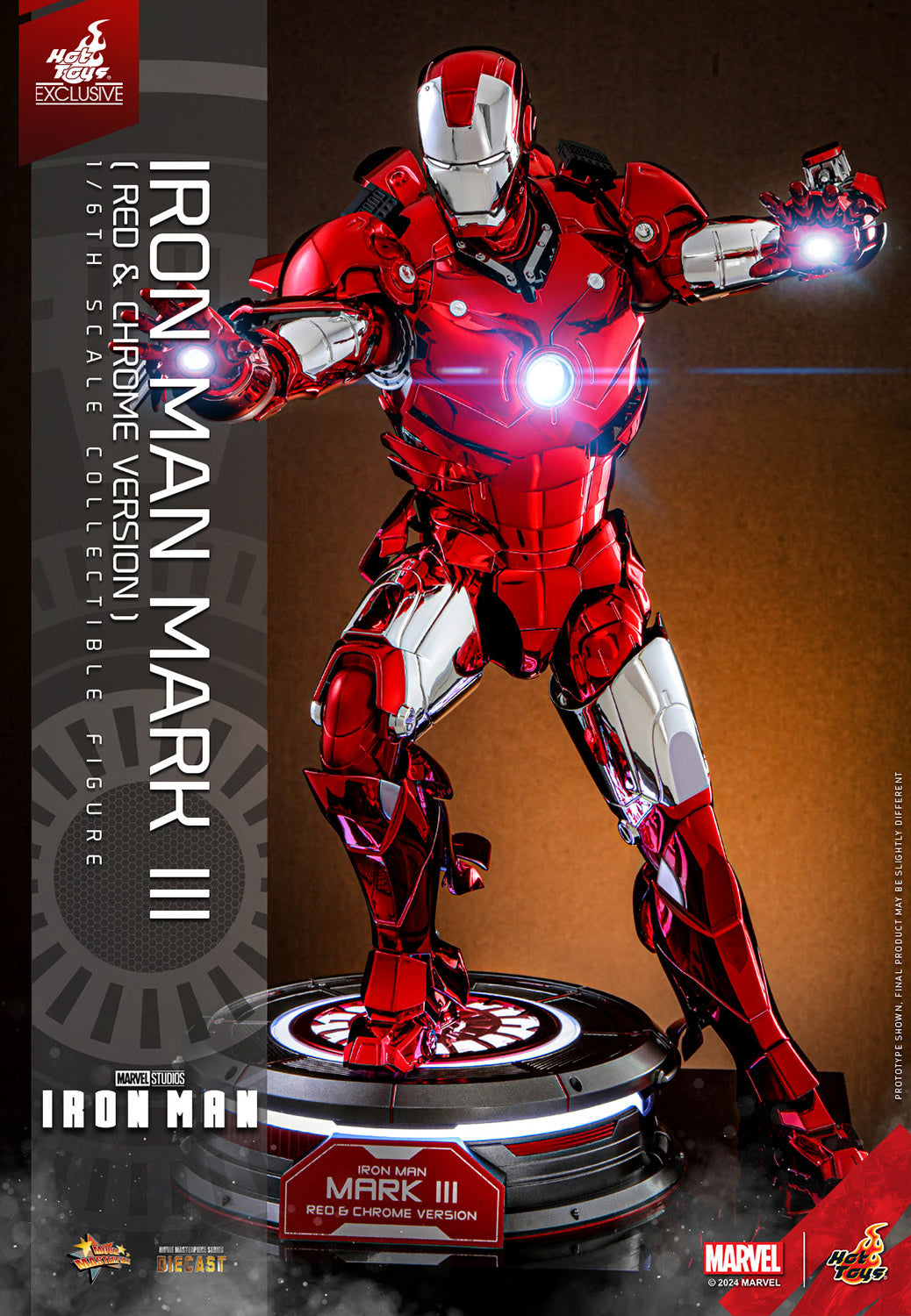 HOTTOYS IRON MAN MARK III (RED & CHROME VERSION) 1/6