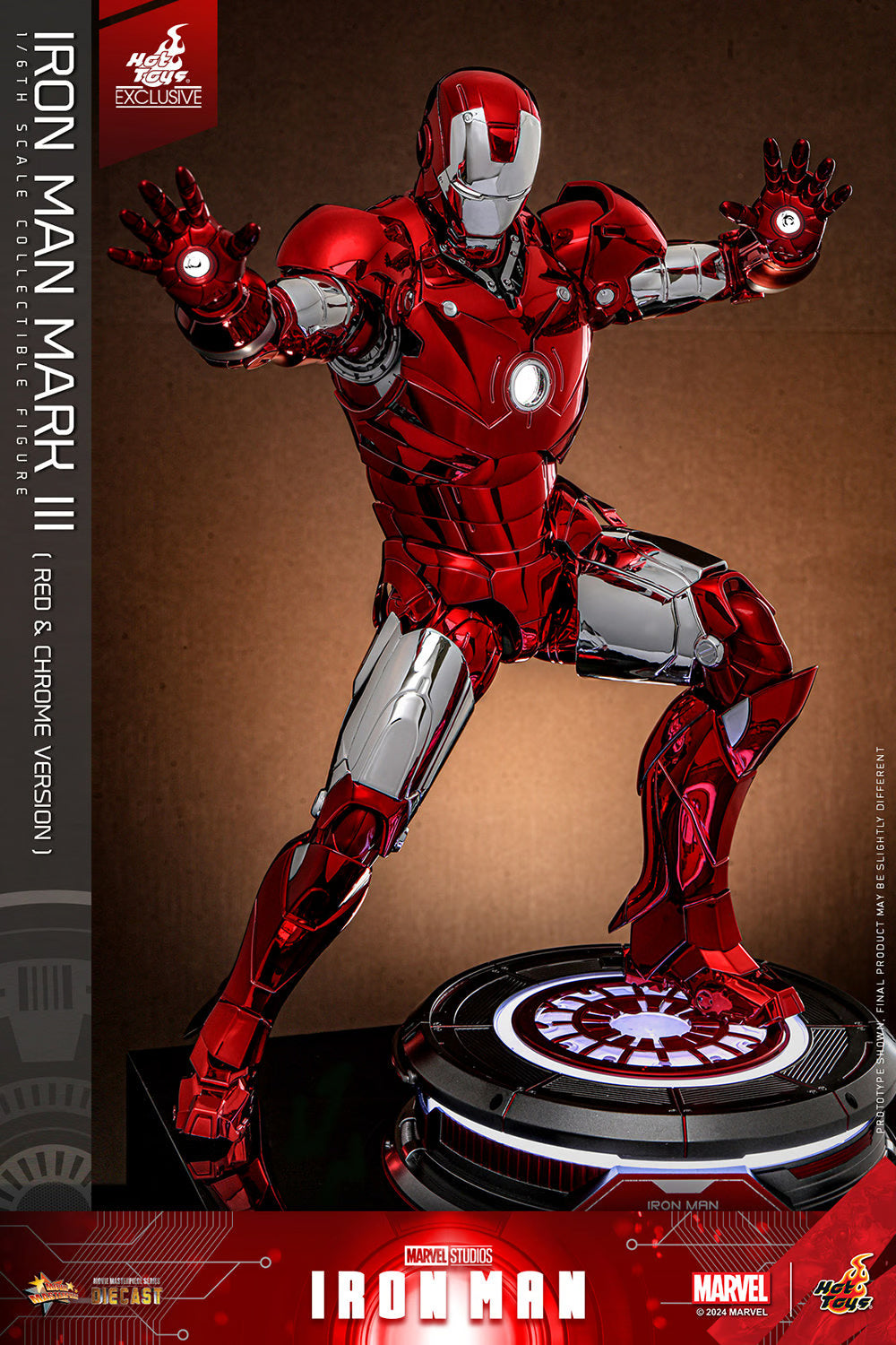 HOTTOYS IRON MAN MARK III (RED & CHROME VERSION) 1/6