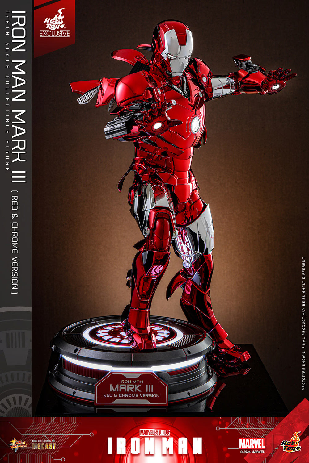 HOTTOYS IRON MAN MARK III (RED & CHROME VERSION) 1/6