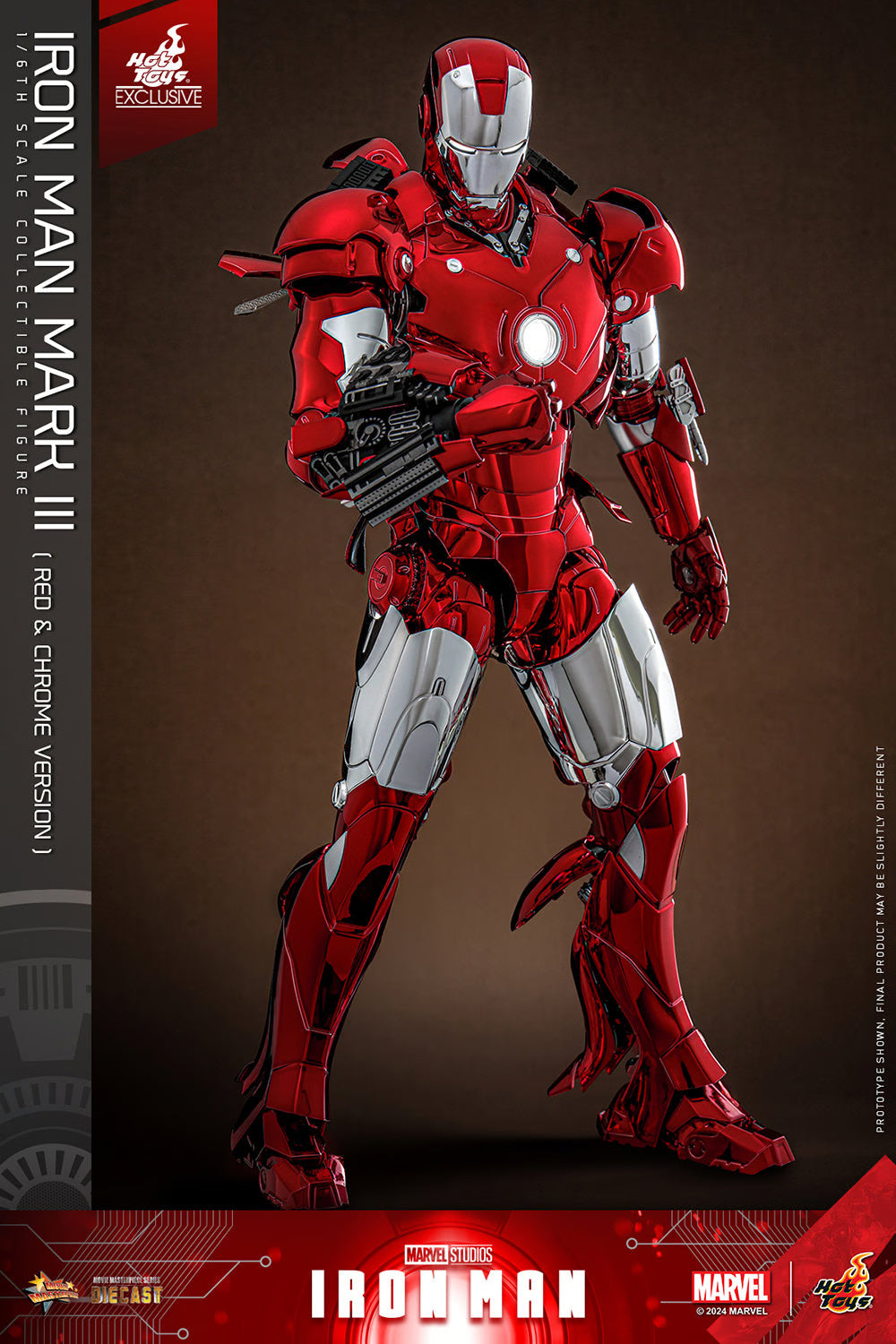 HOTTOYS IRON MAN MARK III (RED & CHROME VERSION) 1/6