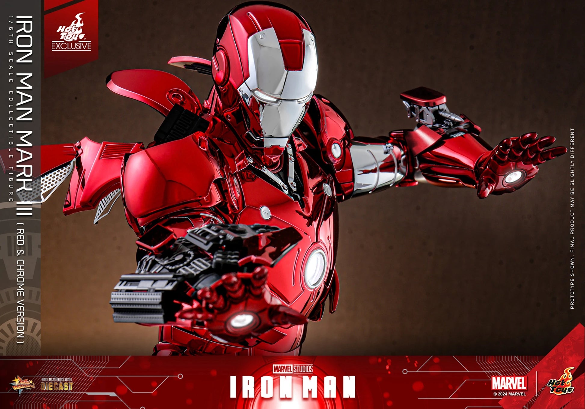 HOTTOYS IRON MAN MARK III (RED & CHROME VERSION) 1/6