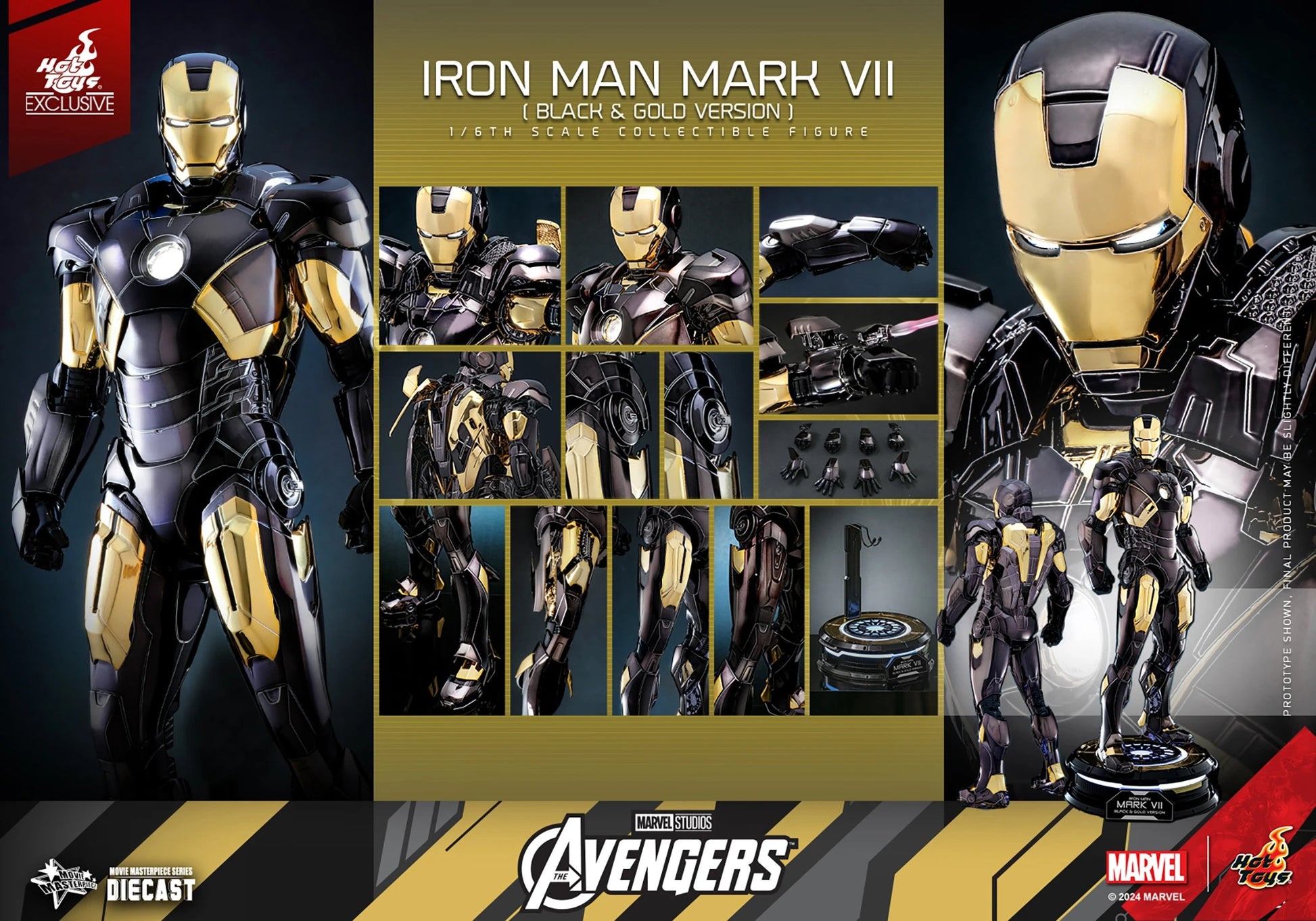 HOTTOYS IRON MAN MARK VII (BLACK & GOLD VERSION)