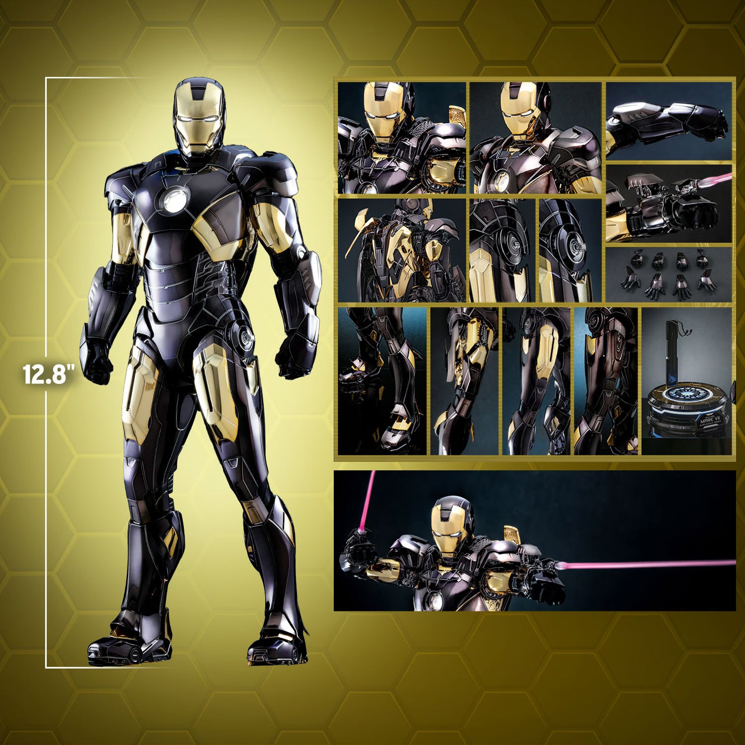 HOTTOYS IRON MAN MARK VII (BLACK & GOLD VERSION)