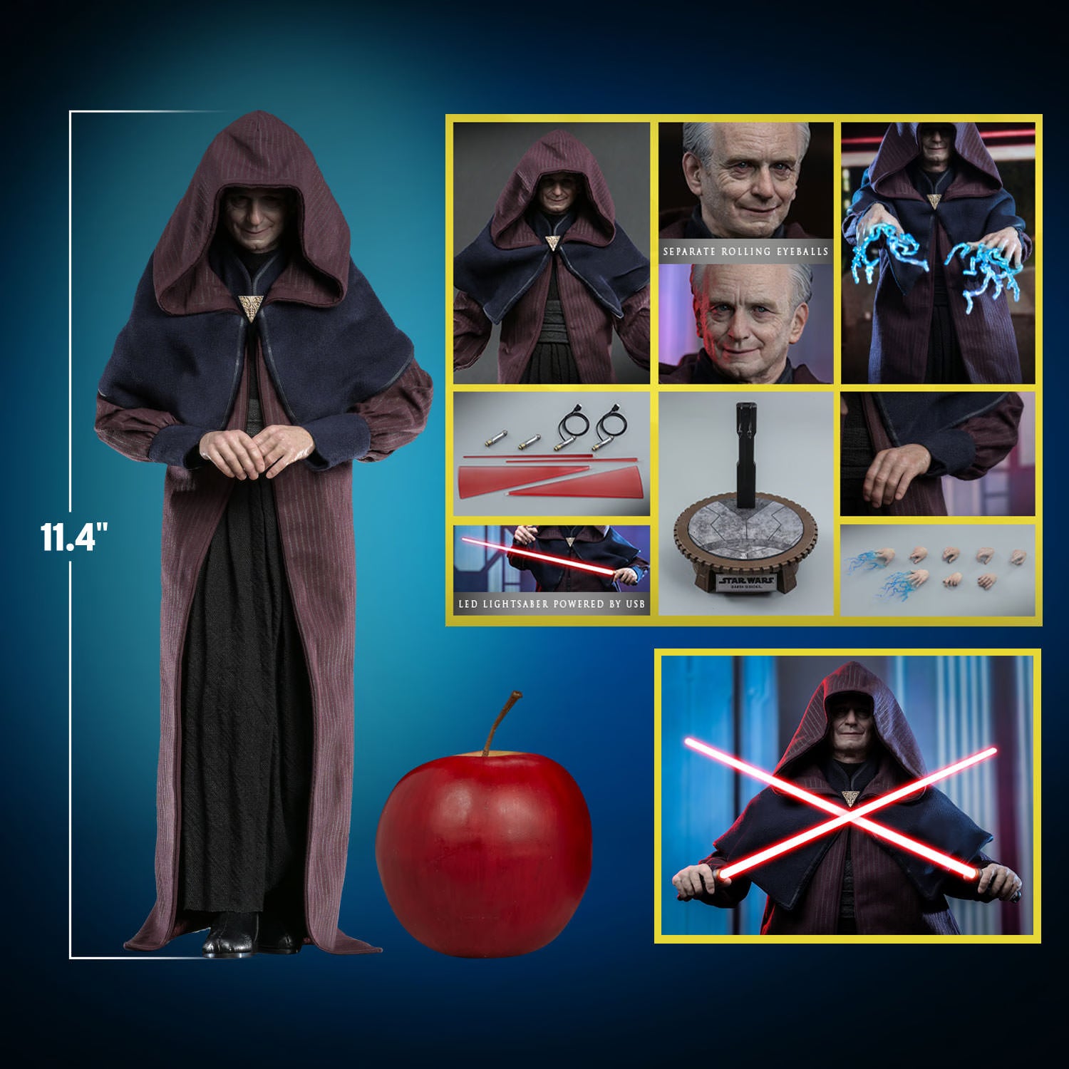 STAR WARS DARTH SIDIOUS SIXTH SCALE FIGURE BY HOT TOYS