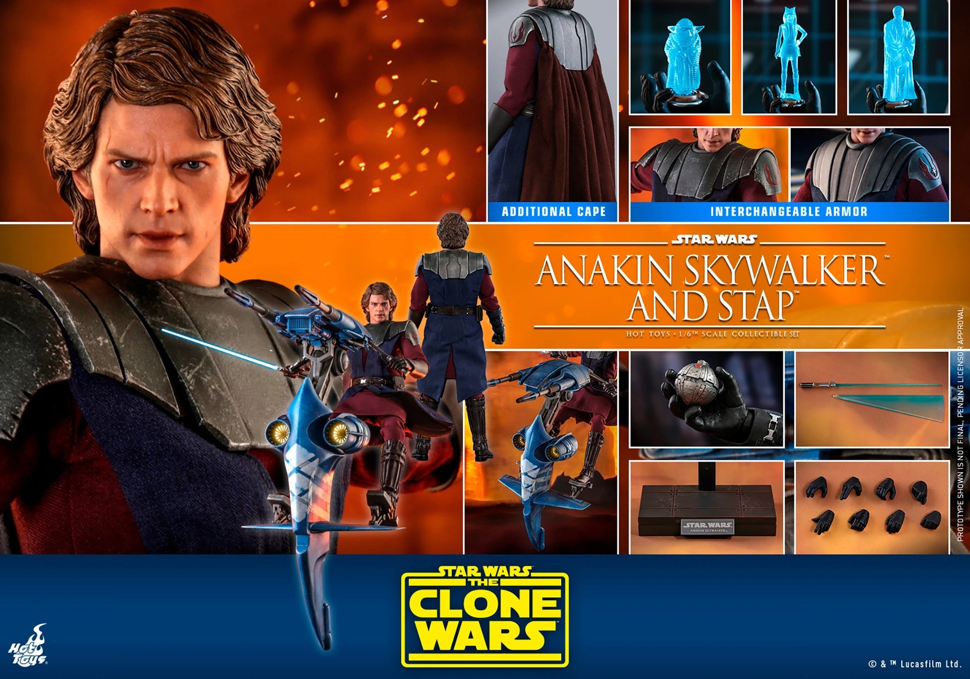STAR WARS THE CLONE WARS ANAKIN SKYWALKER AND STAP COLLECTIBLE SET