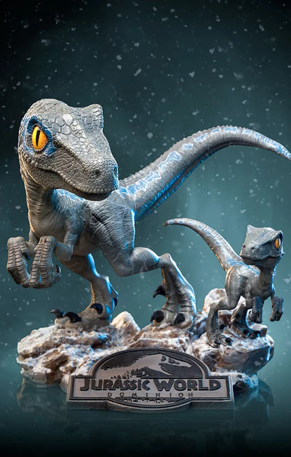 MINICO IRON STUDIOS BLUE AND BETA  JURASSIC WORLD DOMINION