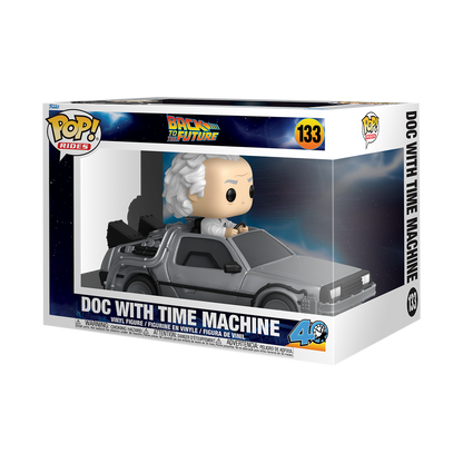 BACK TO THE FUTURE 40TH ANNIVERSARY DOC WITH TIME MACHINE DELUXE FUNKO POP!