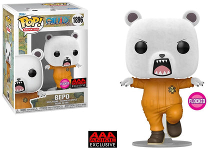 ONE PIECE BEPO BEAR FLOCKED FUNKO POP! VINYL FIGURE #1896 - AAA ANIME EXCLU