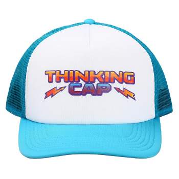 TRUCKER HAT STRANGER THINGS NETFLIX SERIES BLUE Y  WHITE THINKING HAT
