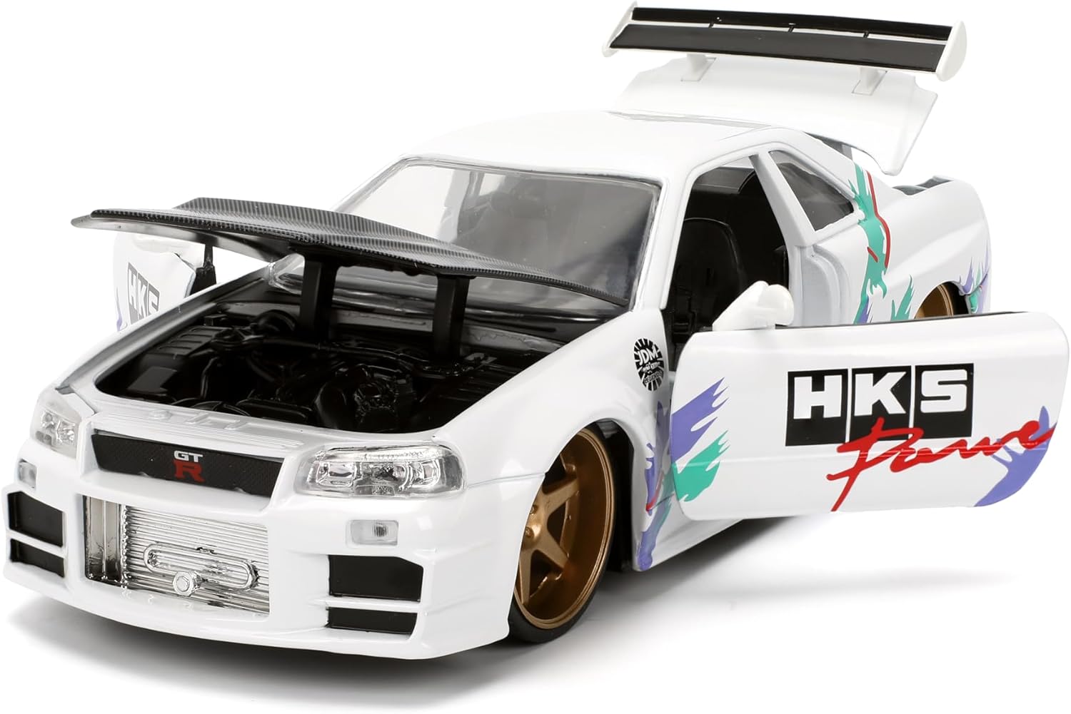 JDM Tuners 2002 Nissan Skyline GT-R R34 Glossy White 124 Scale Die-Cast Met