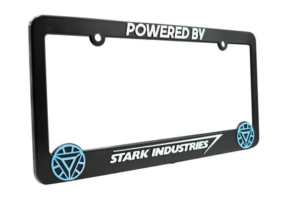 LICENSE PLATE FRAME STARK INDUSTRIES  POWERED BY STARK INDUSTRIES