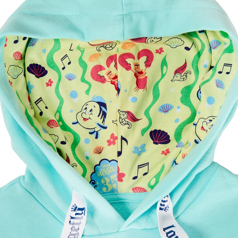 LOUNGEFLY DISNEY THE LITTLE MERMAID 35TH ANNIVERSARY HOODIE