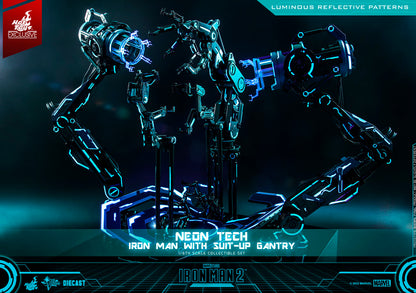 NEON TECH IRON MAN WITH SUIT UP GANTRY