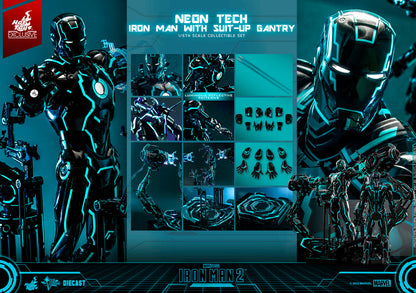 NEON TECH IRON MAN WITH SUIT UP GANTRY