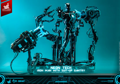 NEON TECH IRON MAN WITH SUIT UP GANTRY