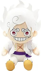 One Piece Monkey D. Luffy Gear 5 Grin Sitting Pose 12-Inch Plush