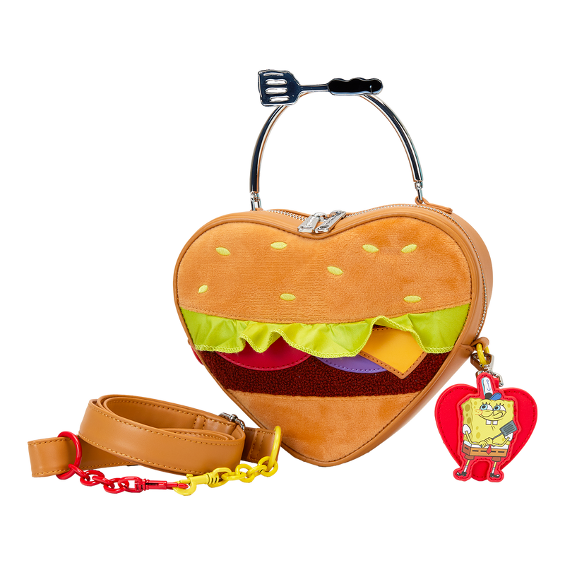 SPONGEBOB SQUAREPANTS HEART KRABBY PATTY PLUSH CROSSBODY BAG