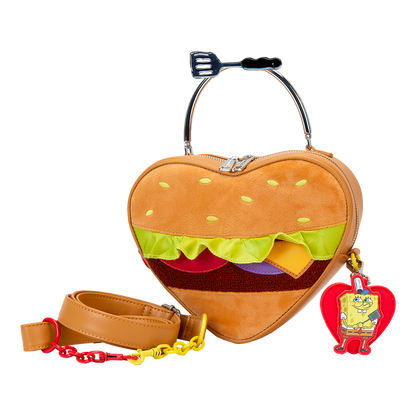 SPONGEBOB SQUAREPANTS HEART KRABBY PATTY PLUSH CROSSBODY BAG