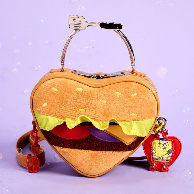 SPONGEBOB SQUAREPANTS HEART KRABBY PATTY PLUSH CROSSBODY BAG