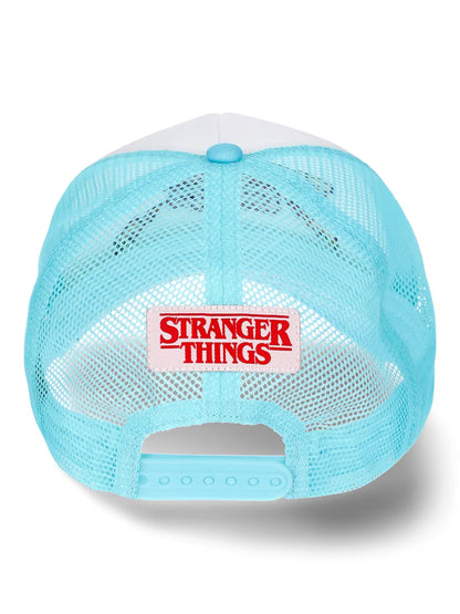 TRUCKER HAT STRANGER THINGS NETFLIX SERIES BLUE Y  WHITE THINKING HAT