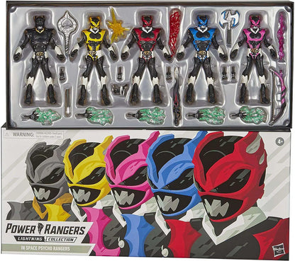 POWER RANGERS  BLACK YELLOW RED PINK Y BLUE PSYCHO RANGERS