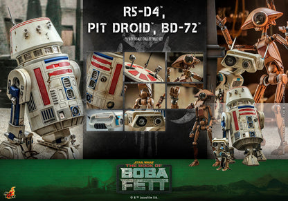 STAR WARS THE BOOK OF BOBA FEET  R5 D4 PIT DROID AND BD 72