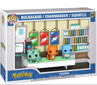 FUNKO POP PKM BULBASAUR/CHARMANDER/SQUIRTLE MOMENT DELUXE #01