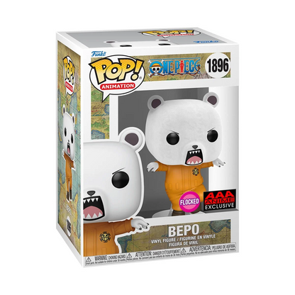 ONE PIECE BEPO BEAR FLOCKED FUNKO POP! VINYL FIGURE #1896 - AAA ANIME EXCLU
