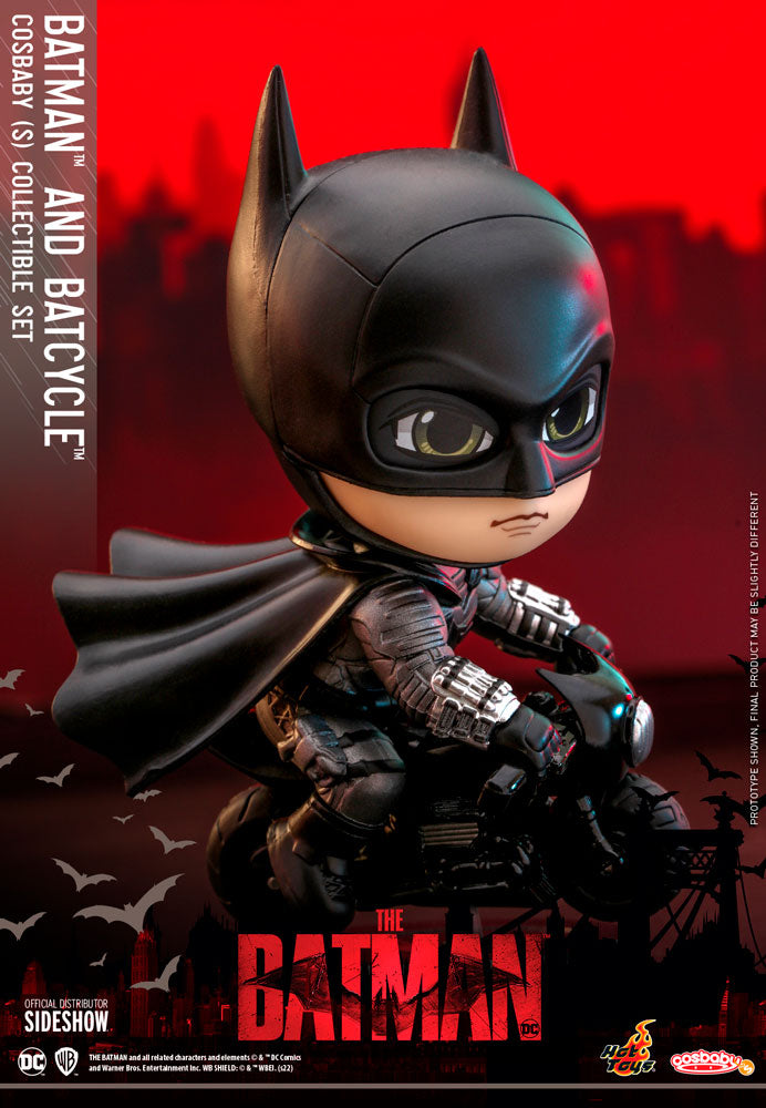 Hot Toys Cosbaby Batman and Batcycle