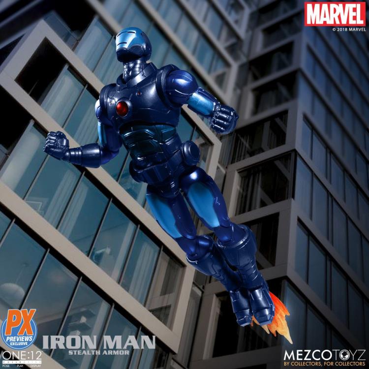 Mezco Toys One:12 Marvel Collective Iron Man (Stealth Armor) PX Previews Exclusive