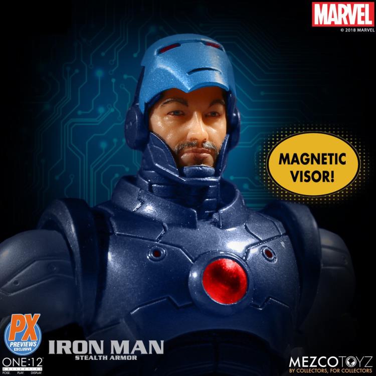 Mezco Toys One:12 Marvel Collective Iron Man (Stealth Armor) PX Previews Exclusive