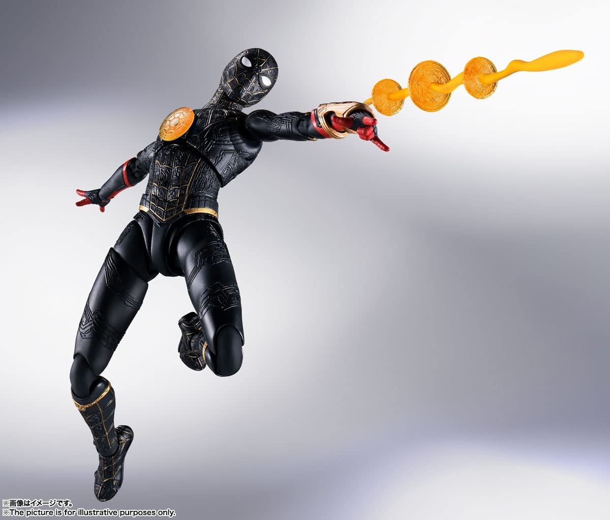 S.H Figuarts Marvel Spider Man No Way Home Black and Gold Suit
