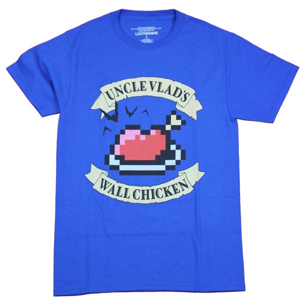 T-Shirt Castlevania Mens Uncle Vlad&#39;s Wall Chicken 8-Bit